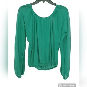 Self Esteem See-Trough Top Blouse Kelly Green Size Small